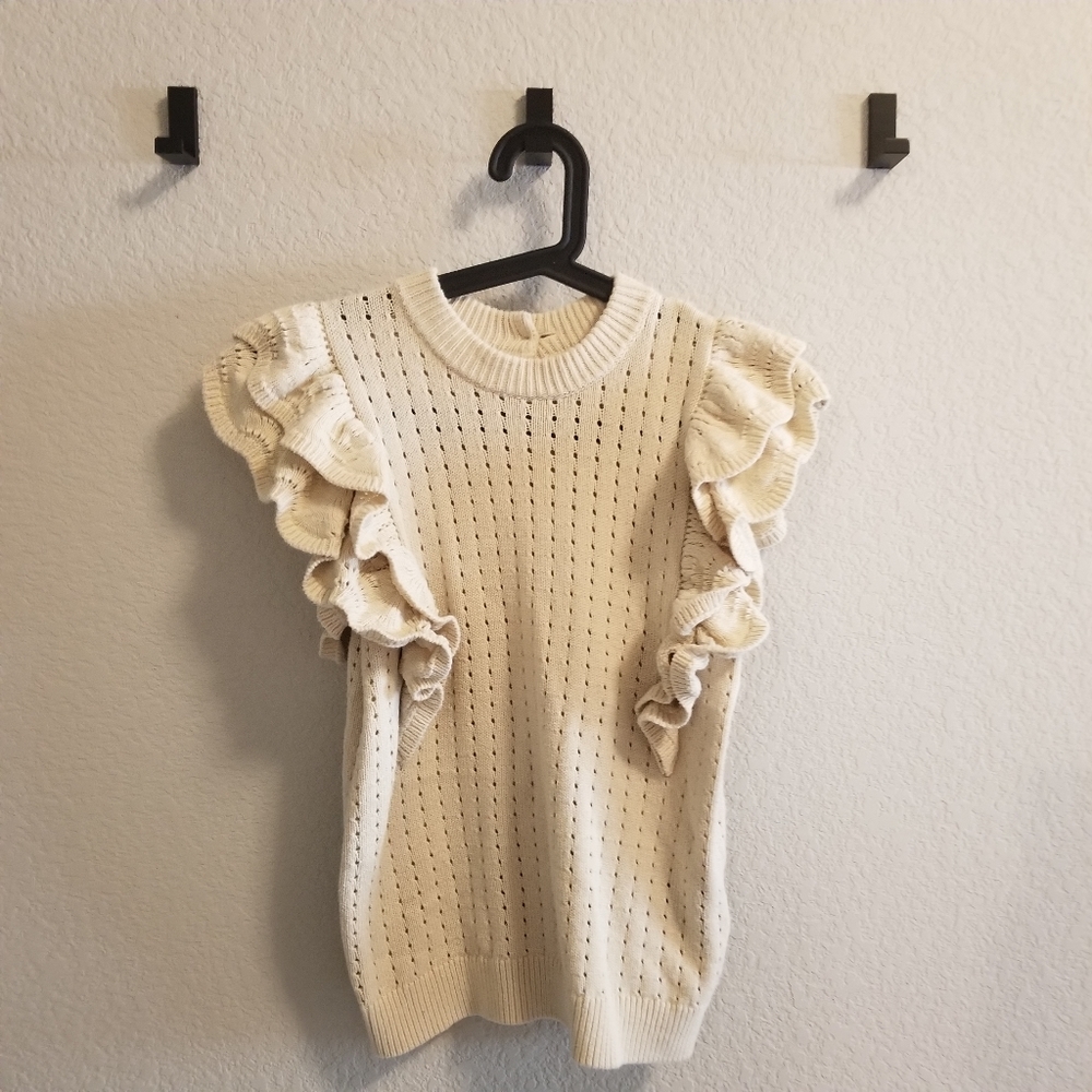 Ruffle top crochet tank